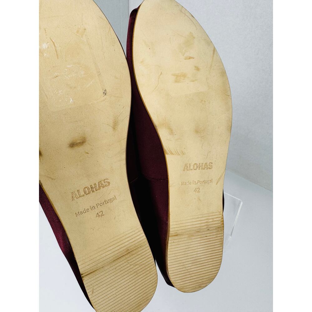 ALOHAS Burgundy Satin Odette ballet flats size 12 - Picture 5 of 11